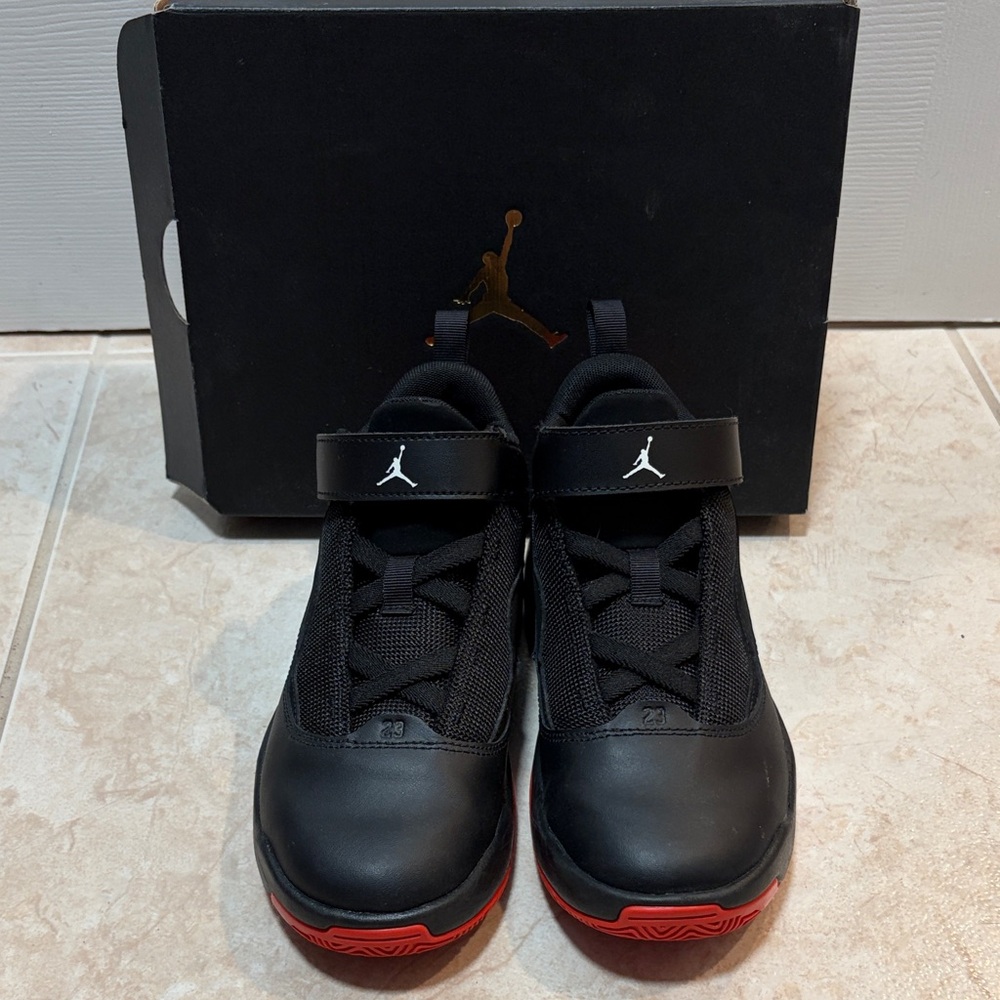 Jordan Kids Black and Red Sneakers
